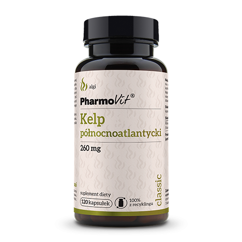 Kelp północnoatlantycki (260 mg) bezglutenowy 120 kapsułek - PHARMOVIT (CLASSIC)