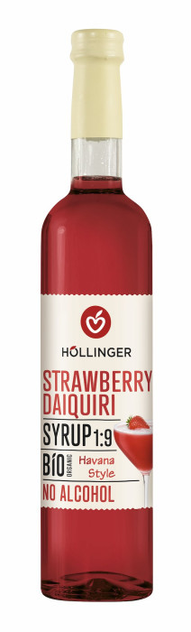 Syrop do drinków i koktajli strawberry daiquiri BIO 500 ml - HOLLINGER
