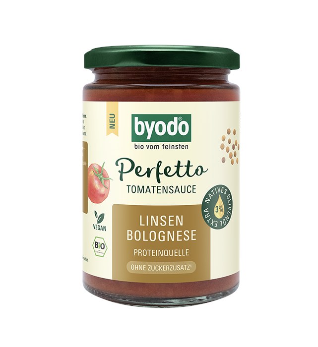 Sos pomidorowy boloński z soczewicą bez dodatku cukrów BIO 340 ml - BYODO