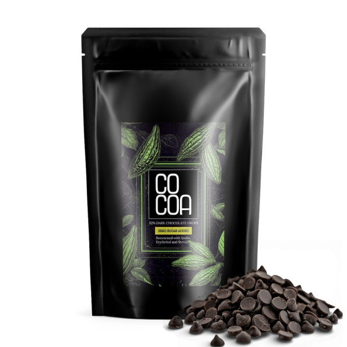 Dropsy z ciemnej czekolady 52 % bez dodatku cukrów BIO 200 g - COCOA