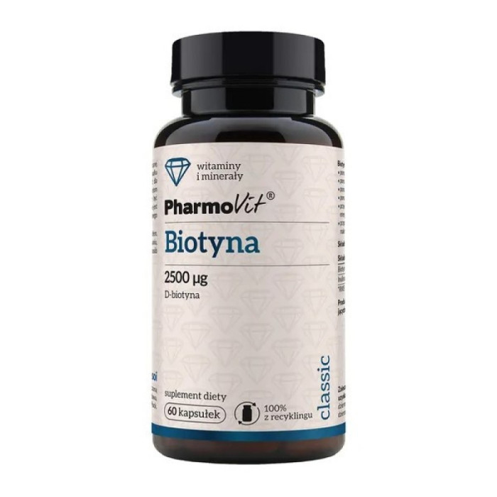 Biotyna (2500 µg) bezglutenowa 60 kapsułek - PHARMOVIT (CLASSIC)
