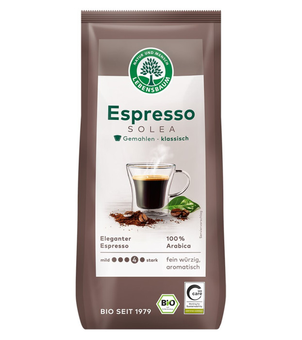 Kawa mielona arabica 100 % espresso solea BIO 250 g - LEBENSBAUM