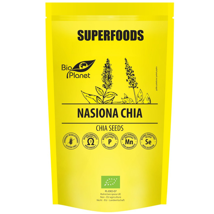 Chia nasiona bezglutenowe BIO 250 g - BIO PLANET SUPERFOODS