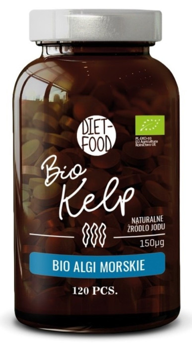 Algi morskie kelp BIO 120 TABLETEK - DIET-FOOD