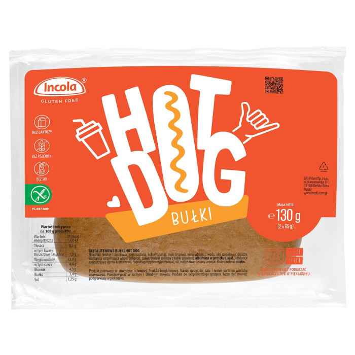 Bułki do hot-dogów z cebulą bezglutenowe (2 szt.) 130 g - INCOLA