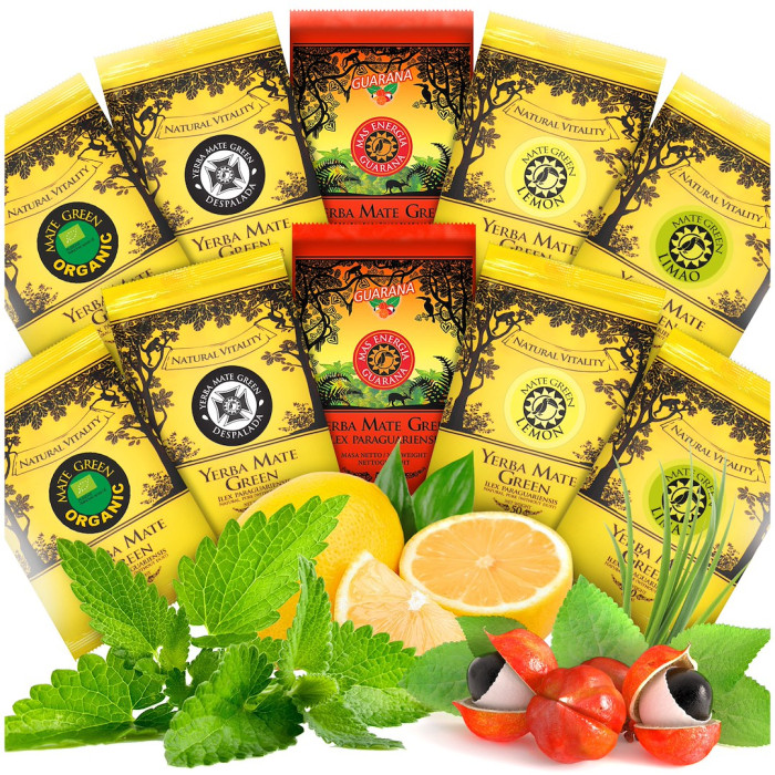 Zestaw próbek yerba mate mix (10 x 50 g) 500 g - YERBA MATE GREEN