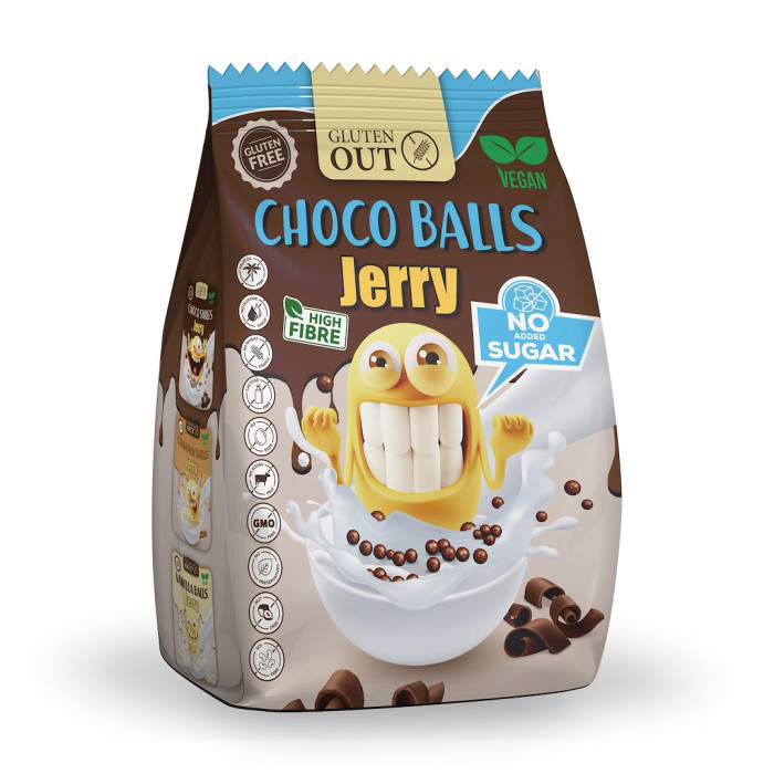 Kulki zbożowe kakaowe bez dodatku cukrów bezglutenowe 375 g - JERRY GLUTEN OUT