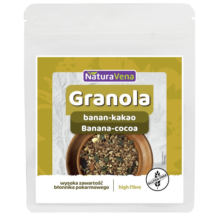 Granola banan-kakao bezglutenowa 200 g - NATURAVENA