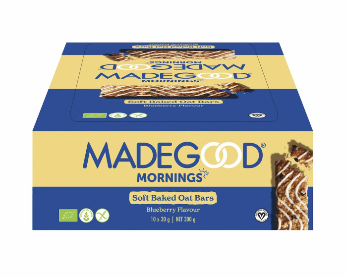 Batoniki owsiane soft z jagodami bezglutenowe BIO (10 x 30 g) 300 g - MADEGOOD MORNINGS