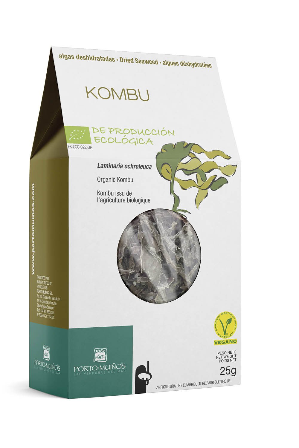 Algi morskie suszone - kombu BIO 25 g - PORTO MUINOS