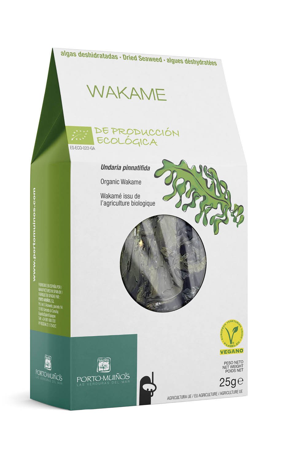 Algi morskie suszone - wakame BIO 25 g - PORTO MUINOS