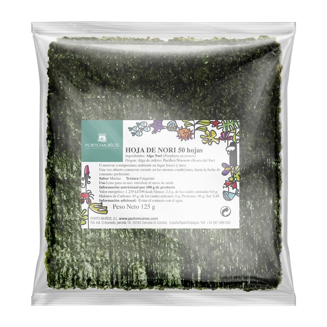 Algi nori prażone do sushi BIO 15 g - PORTO MUINOS