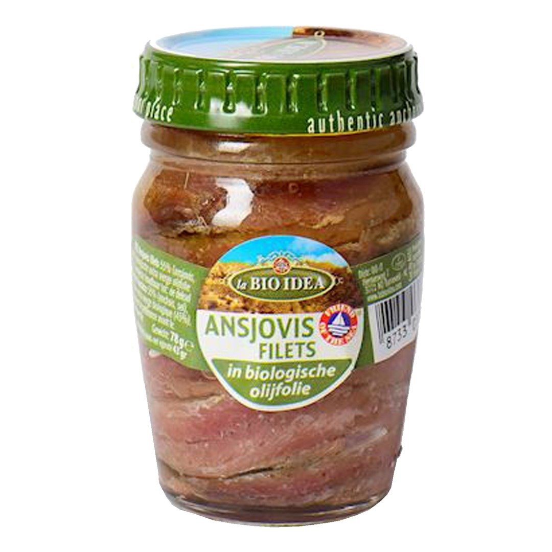 Anchois (sardele) filety w BIO OLIWIE Z OLIWEK EXTRA VIRGIN 78 g - LA BIO IDEA