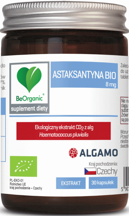 Astaksantyna ekstrakt BIO (8 mg) 30 KAPSUŁEK - BE ORGANIC