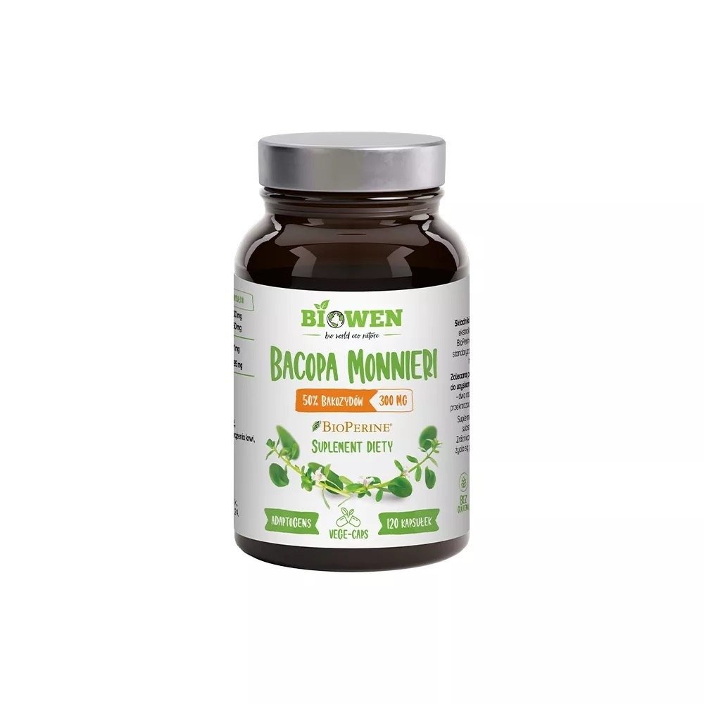 Bacopa monnieri ekstrakt (300 mg) bezglutenowy 120 kapsułek - BIOWEN
