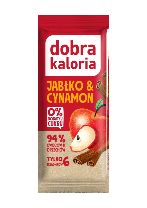 Baton daktylowy jabłko & cynamon bez dodatku cukrów 35 g -  DOBRA KALORIA