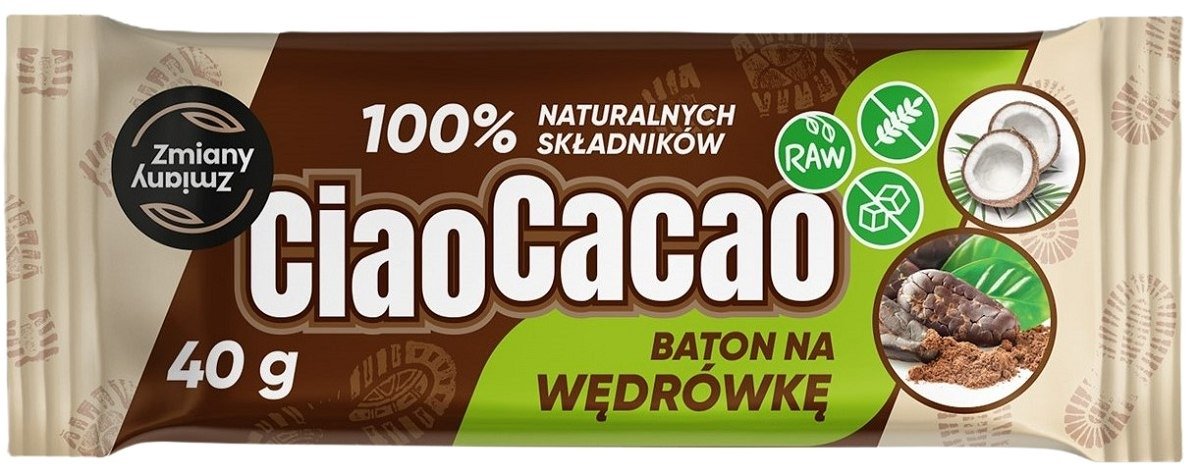 Baton daktylowy kakao - KOKOS CIAO CACAO BEZGLUTENOWY 40 g - ZMIANY ZMIANY