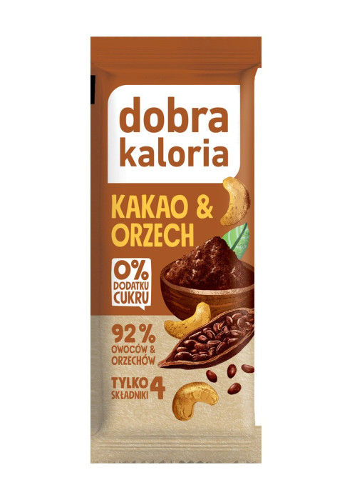 Baton daktylowy kakao & orzech bez dodatku cukrów 35 g - DOBRA KALORIA
