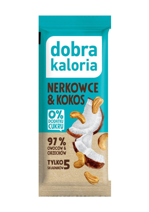 Baton daktylowy nerkowce & kokos bez dodatku cukrów 35 g - DOBRA KALORIA