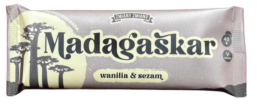 Baton daktylowy wanilia - SEZAM MADAGASKAR BEZGLUTENOWY 40 g - ZMIANY ZMIANY