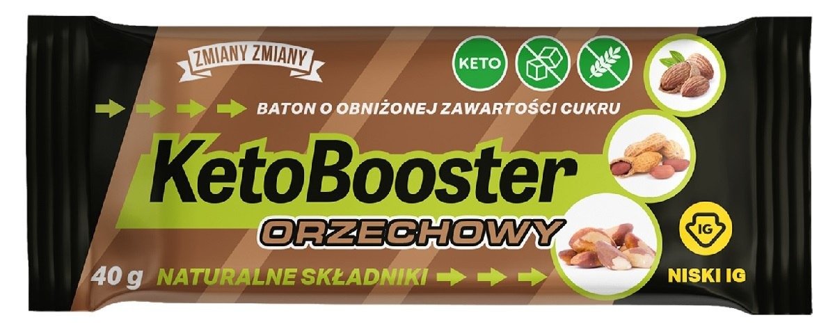 Baton orzechowy keto booster bezglutenowy 40 g - ZMIANY ZMIANY