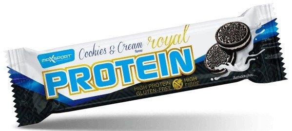 Baton proteinowy o smaku ciasteczkowym w polewie białej bezglutenowy 60 g - MAXSPORT