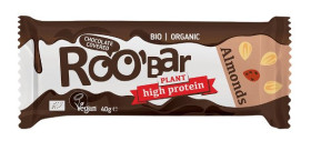 Baton proteinowy z migdałami w polewie z gorzkiej czekolady bezglutenowy BIO 40 g - ROOBAR
