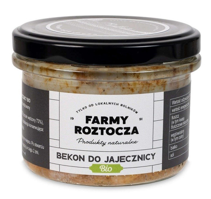 Bekon do jajecznicy BIO 180 g (SŁOIK) - FARMY ROZTOCZA