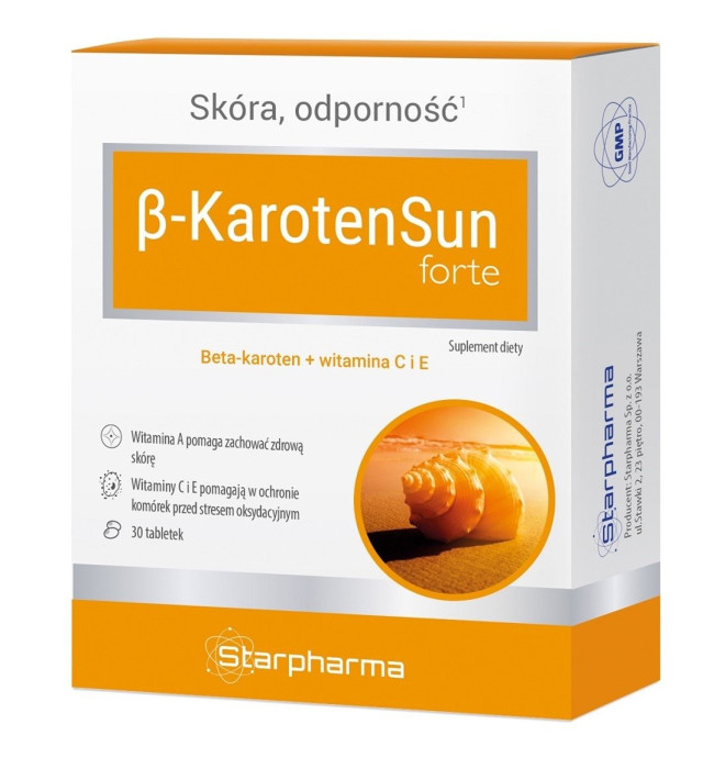 Beta-karoten sun forte 30 tabletek - STARPHARMA