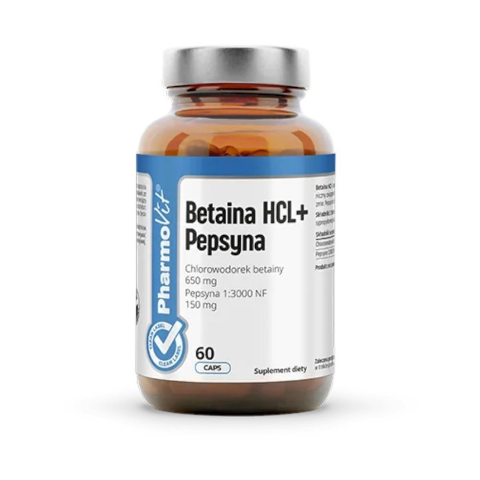 Betaina + pepsyna bezglutenowa 60 kapsułek - PHARMOVIT (CLEAN LABEL)