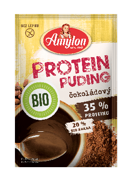 Budyń proteinowy o smaku czekoladowym bez dodatku cukru bezglutenowy BIO 45 g - AMYLON