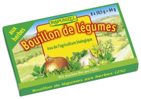Bulion - kostki warzywne z ziołami bez dodatku cukrów (zielone) BIO (8 x 10,5 g) 84 g - RAPUNZEL