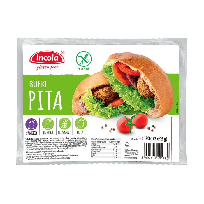 Bułki pita bezglutenowe (2 szt.) 190 g - INCOLA