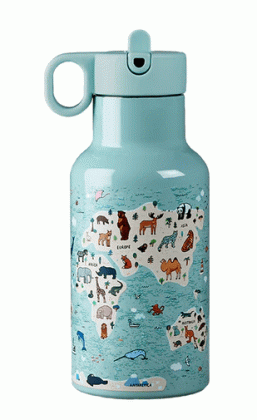 Butelka termiczna z dwoma nakrętkami dla dzieci mapa zwierząt 350 ml - CHIC-MIC