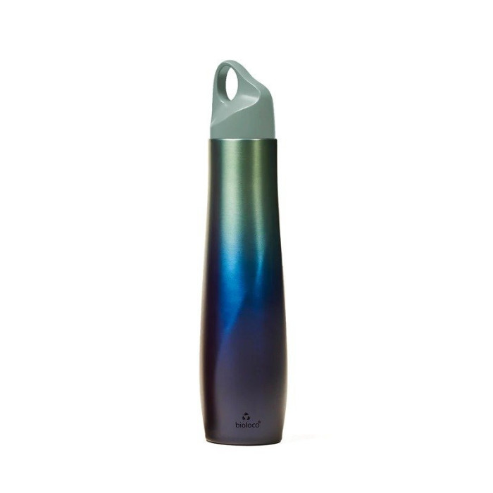 Butelka termiczna z uchwytem zaokrąglona niebieska 420 ml - CHIC MIC