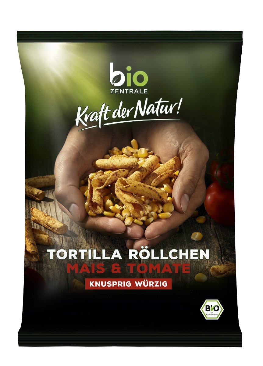 Chipsy tortilla rurka pomidorowe bezglutenowe BIO 125 g - BIO ZENTRALE