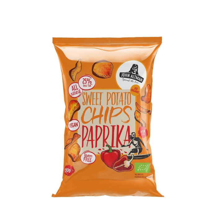 Chipsy z batatów z papryką słodką wędzoną bezglutenowe BIO 90 g - JOHN ALTMAN