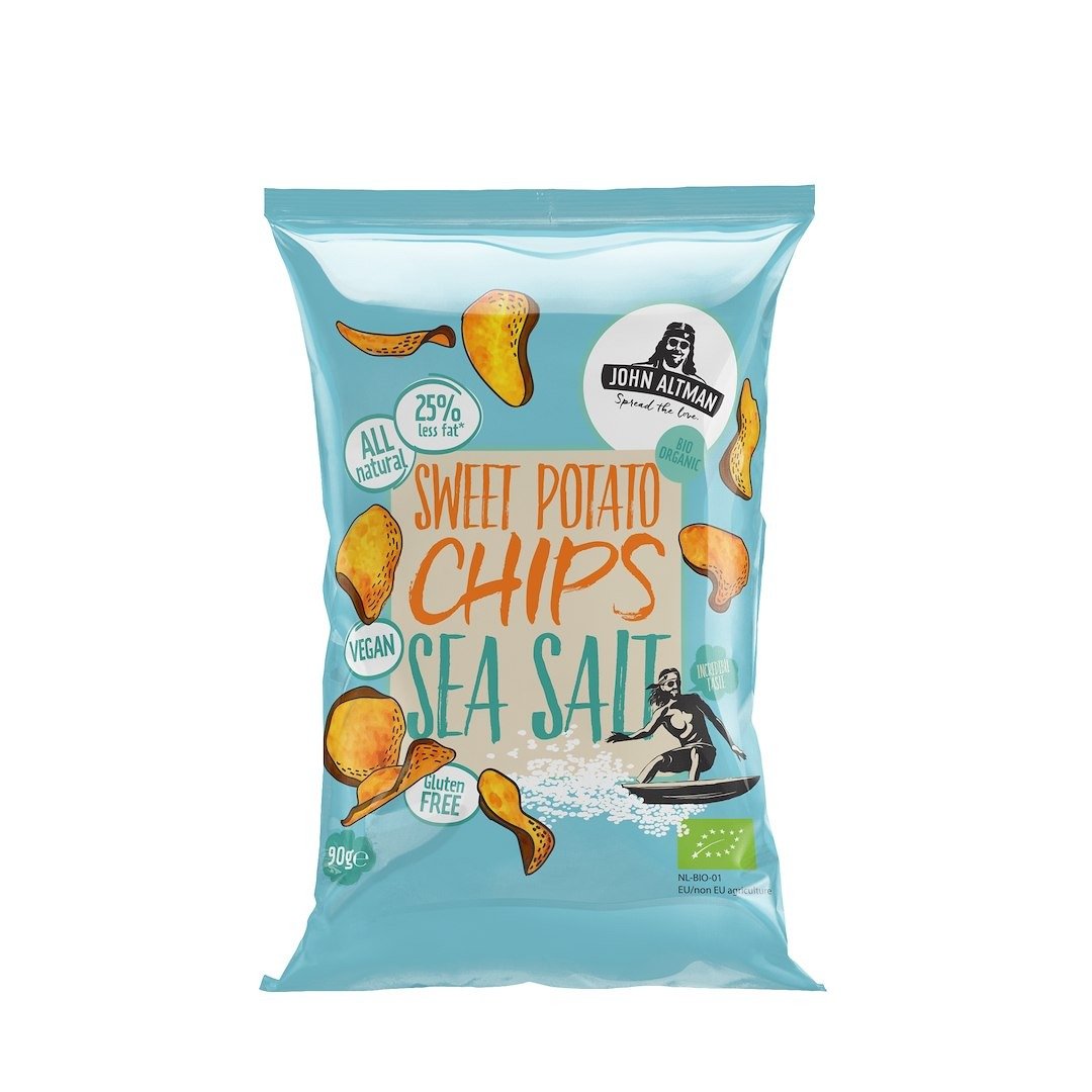 Chipsy z batatów z solą morską bezglutenowe BIO 90 g - JOHN ALTMAN