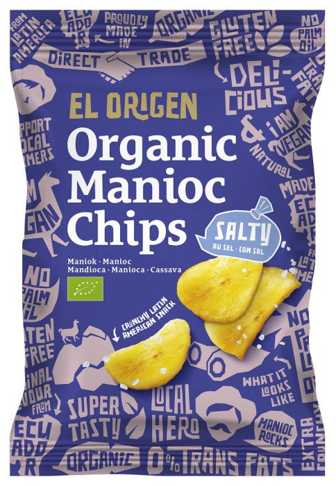 Chipsy z manioku solone bezglutenowe BIO 60 g - EL ORIGEN