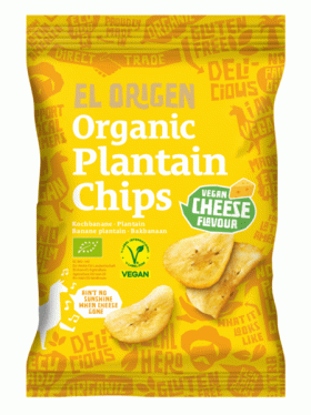 Chipsy z plantana o smaku sera wegańskie bezglutenowe BIO 80 g - EL ORIGEN