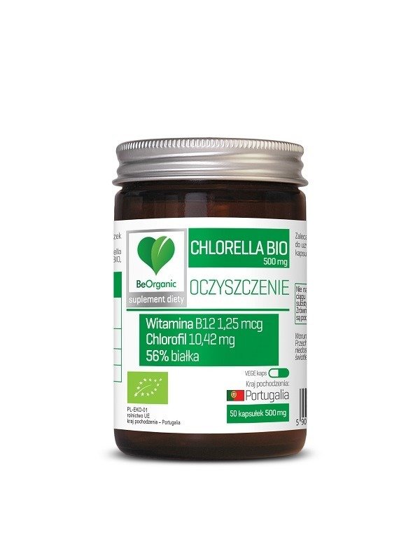 Chlorella BIO (500 mg) 50 KAPSUŁEK - BE ORGANIC