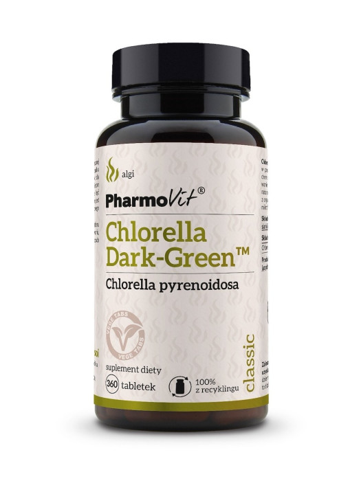 Chlorella dark-green (250 mg) bezglutenowa 360 tabletek - PHARMOVIT (CLASSIC)