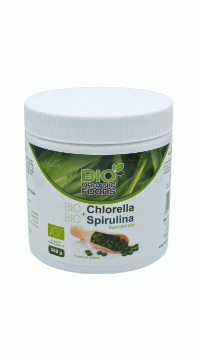 Chlorella pyrenoidosa + spirulina BIO 700 TABLETEK - BIO ORGANIC FOODS