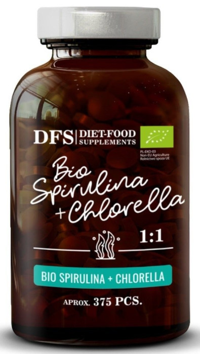 Chlorella + spirulina BIO 375 TABLETEK - DIET-FOOD