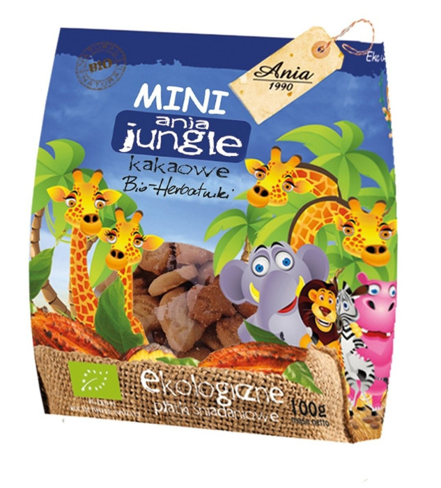 Ciastka kakaowe mini jungle BIO 100 g - BIO ANIA