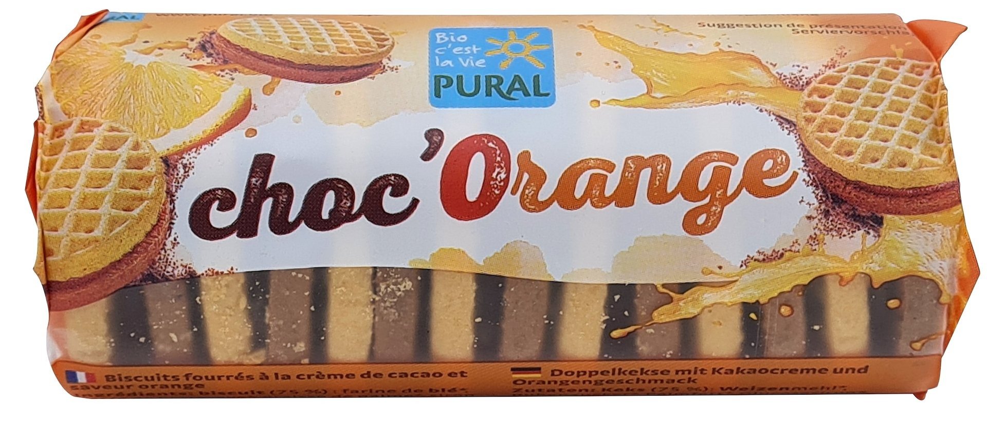 Ciastka markizy mini z kremem kakao - pomarańcza BIO 85 g - PURAL