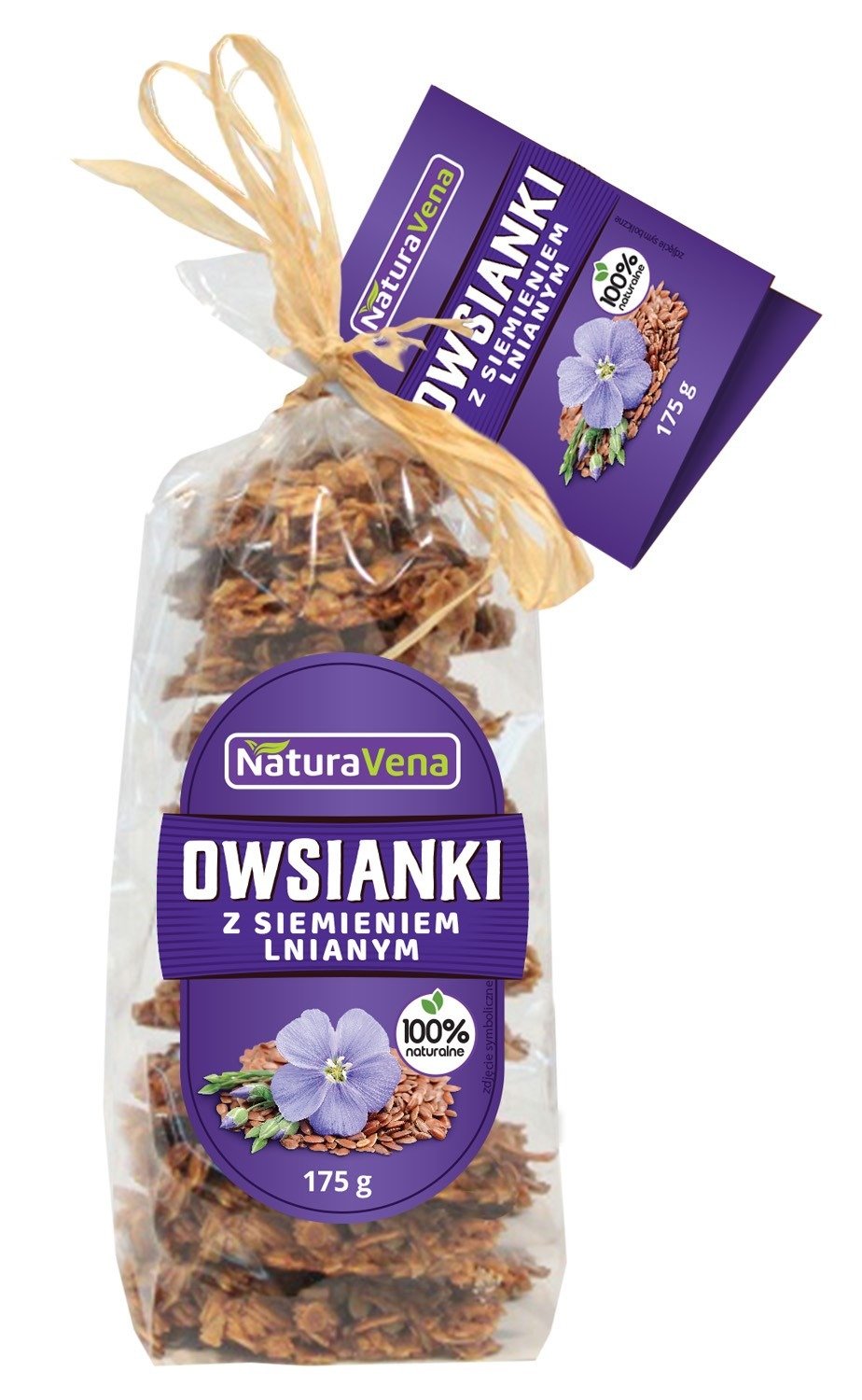 Ciastka owsianki z siemieniem lnianym 175 g - NATURAVENA