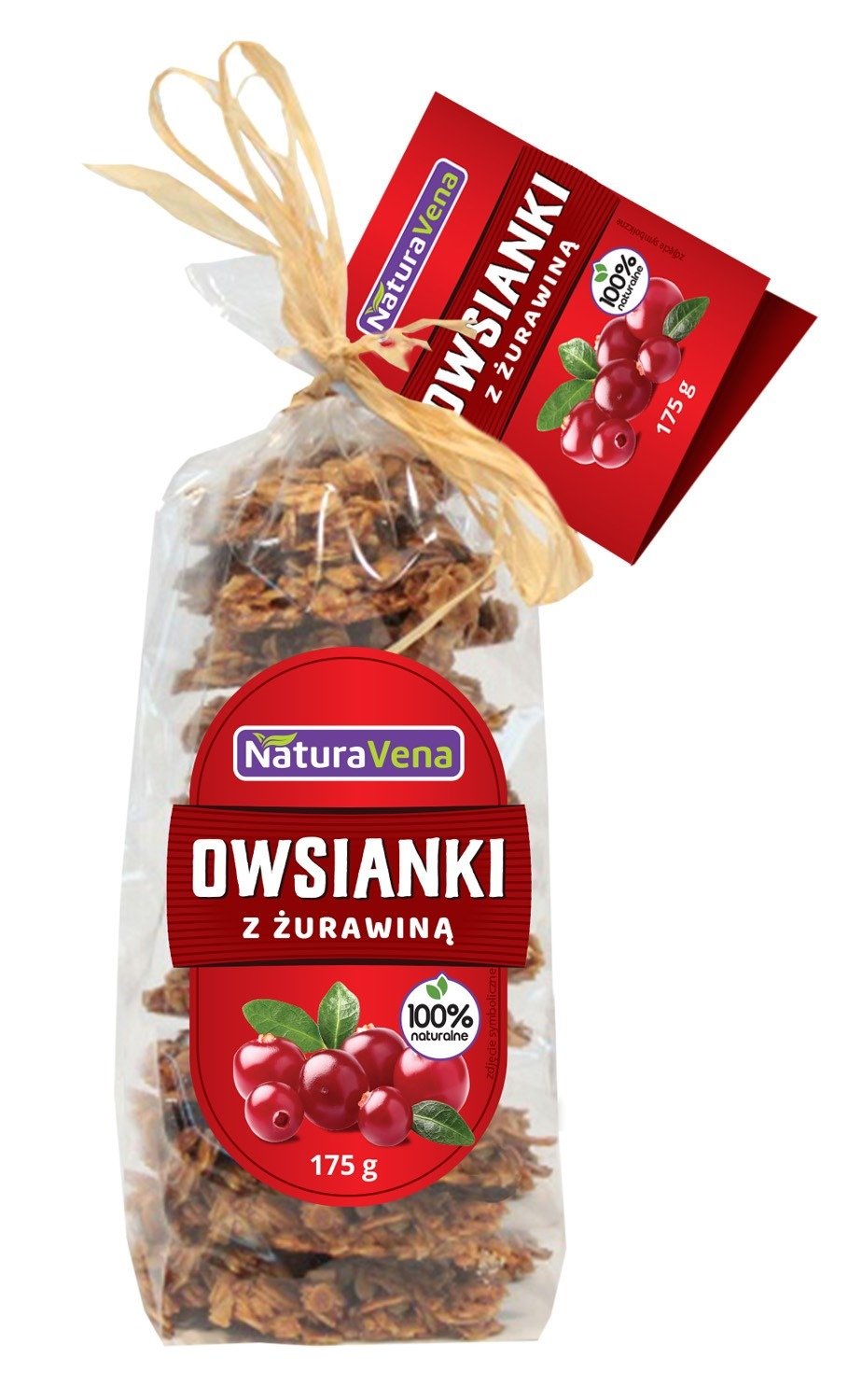 Ciastka owsianki z żurawiną 175 g - NATURAVENA