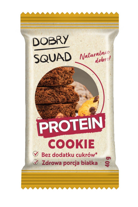 Ciastko proteinowe cookie bez dodatku cukru bezglutenowe 40 g - DOBRY SQUAD