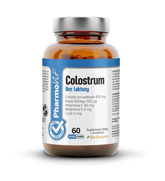 Colostrum bovinum bezglutenowe 60 kapsułek - PHARMOVIT (CLEAN LABEL)